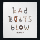 Bad Bolts Blow - Pet Bandana<br><div class="desc">This design was composed of real life rusty, broken, and "bad" bolts, and arranged to form the phrase "Bad Bolts Blow." Hopefully this shirt can raise awareness and also serve as a lighthearted reminder of the consequences that can result from old bolts and bad bolting practices. All proceeds from these...</div>