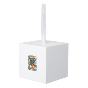 Bad Bones Pirate Skull Bandana Rope Crossbones Cube Ornament