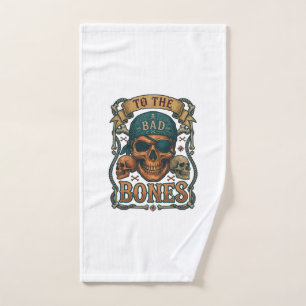 Bad Bones Pirate Skull Bandana Rope Crossbones Hand Towel