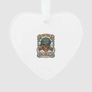 Bad Bones Pirate Skull Bandana Rope Crossbones Ornament