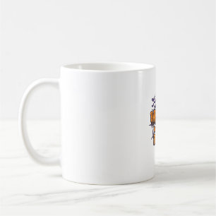 Bad Boo Jee Pumpkin Scarecrow Purple Owl Bats Coffee Mug