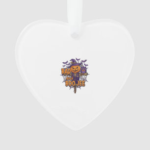 Bad Boo Jee Pumpkin Scarecrow Purple Owl Bats Ornament