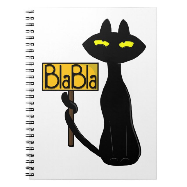 Bad Boogie -The Cat- "BlaBla" funny sign notebook (Front)