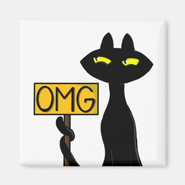 Bad Boogie -The Cat- "OMG" funny Magnets (Front)