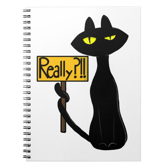 Bad Boogie - The Cat- "Really?!!" funny Notebook (Front)