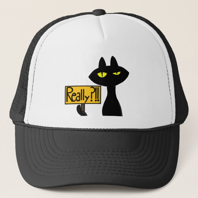 Bad Boogie - The Cat- "Really?!!"  Trucker Hats (Front)