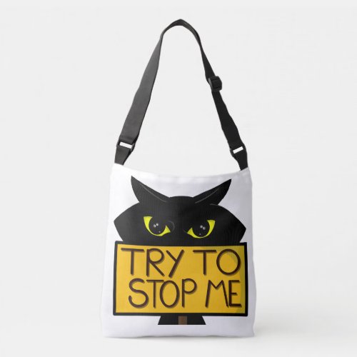 Bad Boogie -The Cat- "Try To" funny  Crossbody Bag