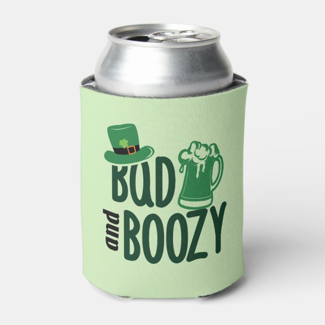 Bad & Boozy: Custom Personalized Golfer Irish Beer Can Cooler (Can Front)