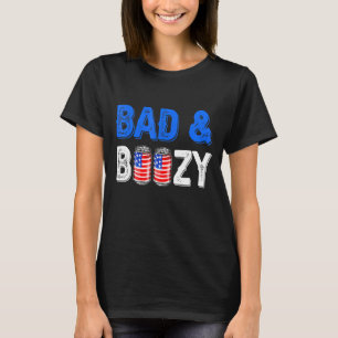 Bad & Boozy Red White And Blue Beer Bong Shots Ame T-Shirt