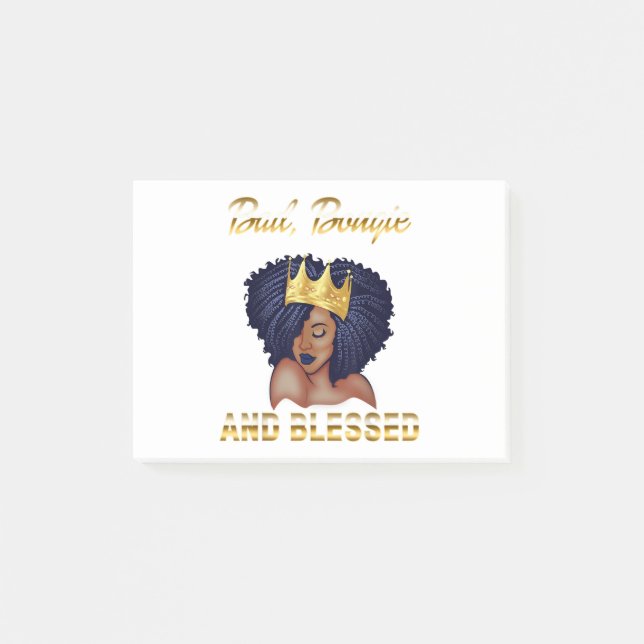Bad Bougie And Blessed Bougie Gift For Women Black Post-it Notes (Front)