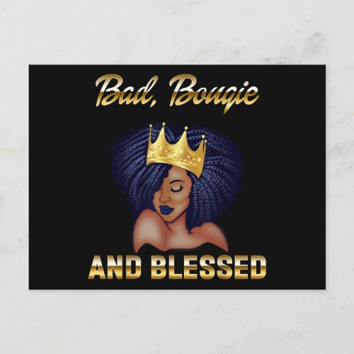 Bad Bougie And Blessed Bougie Gift For Women Black Postcard