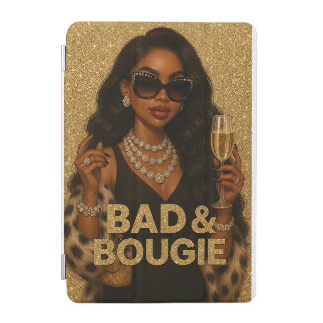 Bad & Bougie Glam Gold Fashion iPad Case  (Front)