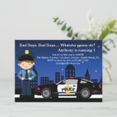 Bad Boys, Bad Boys in the City Birthday Invitation (Standing Front)