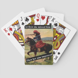 Bad Breakup Cowgirl At First She Missed Him Funny Poker Cards