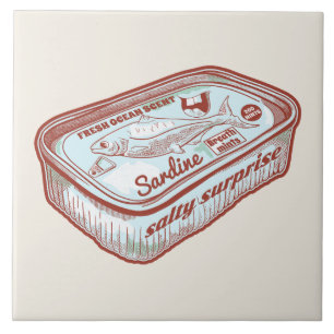 Bad breath funny Sardines tin Ceramic Tile