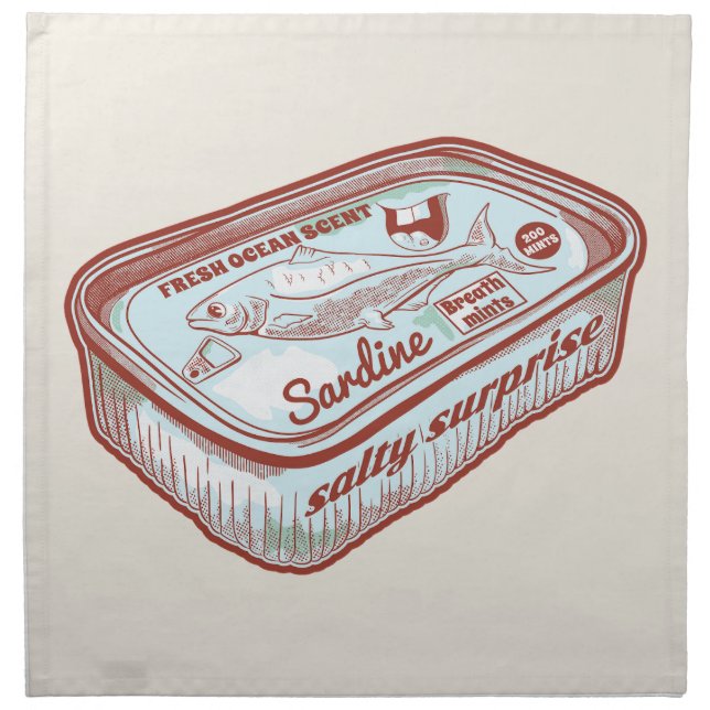 Bad breath funny Sardines tin Cloth Napkin (Front)