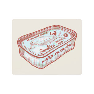 Bad breath funny Sardines tin Metal Print