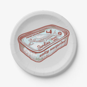 Bad breath funny Sardines tin Paper Plates