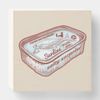 Bad breath funny Sardines tin Wooden Box Sign