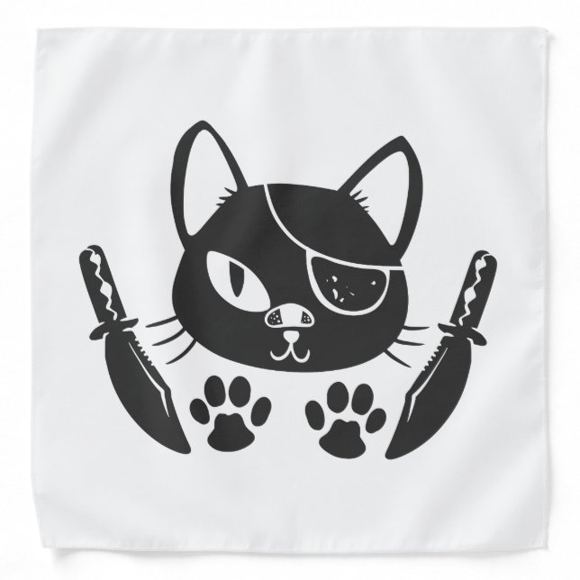 Bad Cat - Choose background color Bandana (Front)