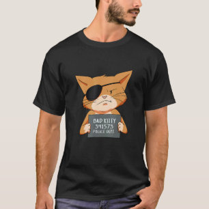 Bad Cat Gangster Mugshot Kitty For Pet Lovers T-Shirt