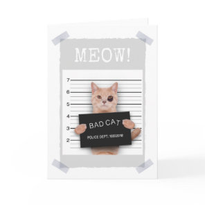 BAD CAT Police Mugshot - MEOW! Card