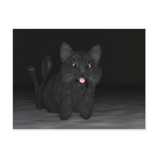 Bad Cat Sticking Out Tongue Postcard