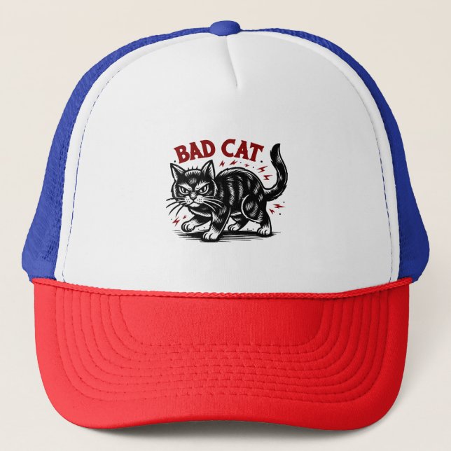 Bad Cat Trucker Hat (Front)