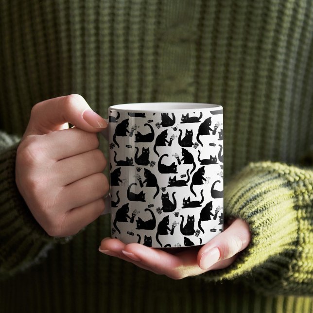 Bad Cats Knocking Stuff Over Coffee Mug (Bad Cats Knocking Stuff Over Mug)