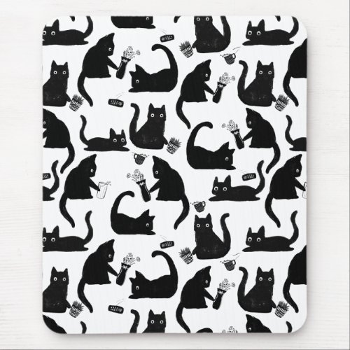 Bad Cats Knocking Stuff Over Mouse Pad