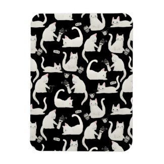 Bad Cats Knocking Stuff Over, White Cats on Black
