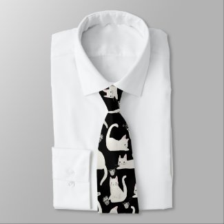 Bad Cats Knocking Stuff Over, White Cats on Black