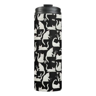 Bad Cats Knocking Stuff Over, White Cats on Black