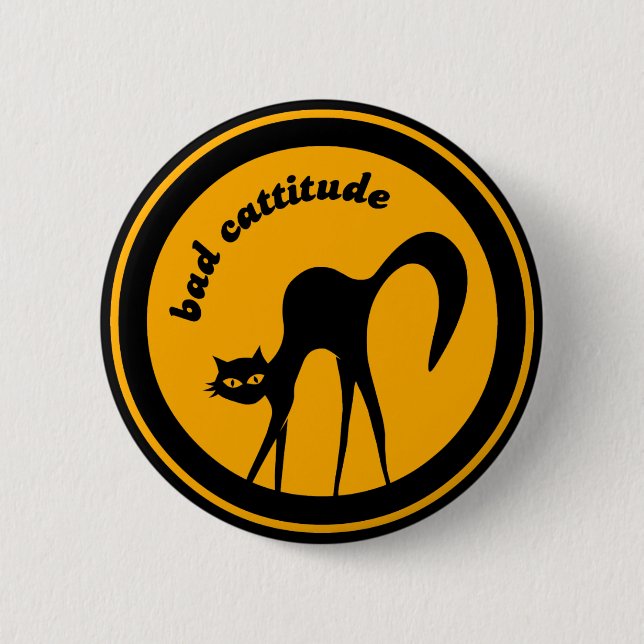 Bad Cattitude button (Front)
