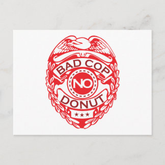 Bad Cop No Donut - Red Postcard