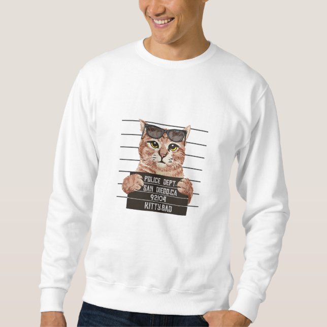 bad cute cat design | cats lovers design  sweatshirt (Front)