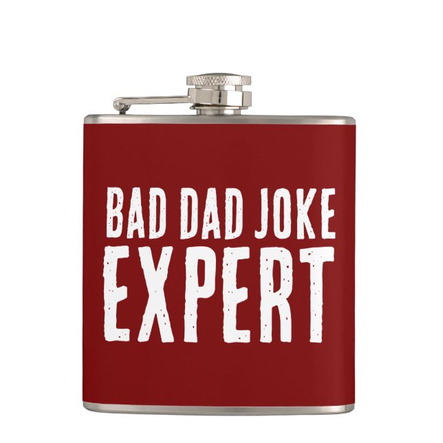 Bad Dad Joke Expert BOLD TYPOGRAPHY Flask (Front)
