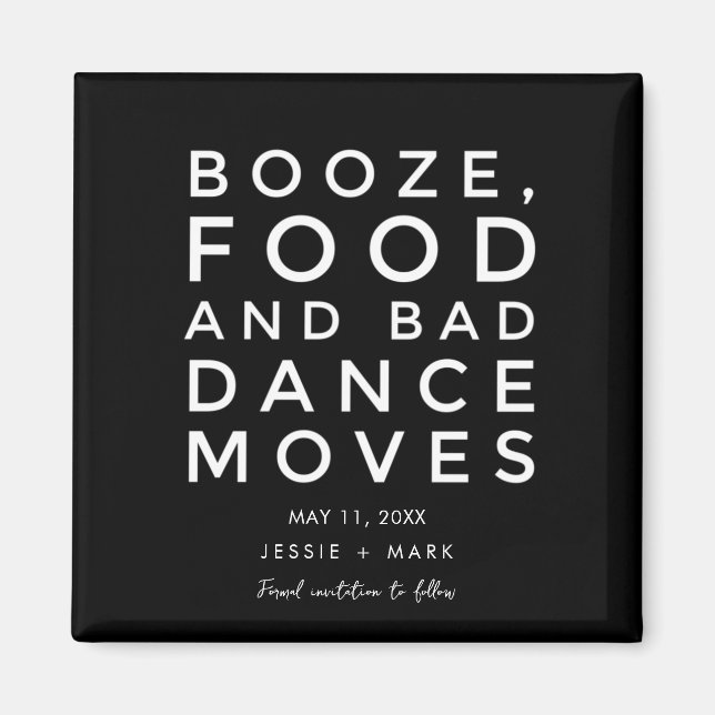 Bad Dance Moves Funny Wedding Save the Date Magnet (Front)