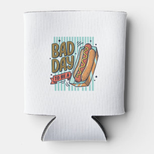 Bad Day Hot Dog Retro Vector Shirt Design_1 Can Cooler