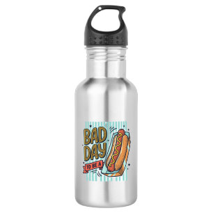 Bad Day Hot Dog Retro Vector Shirt Design_1 Stainless Steel Water Bottle