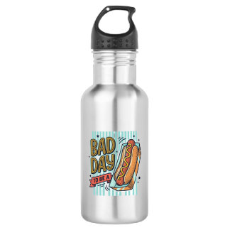 Bad Day Hot Dog Retro Vector Shirt Design_1 Stainless Steel Water Bottle