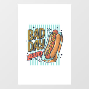 Bad Day Hot Dog Retro Vector Shirt Design_1 Window Cling