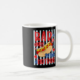 Bad day patriotic 4th of july to be a hotdog kids coffee mug