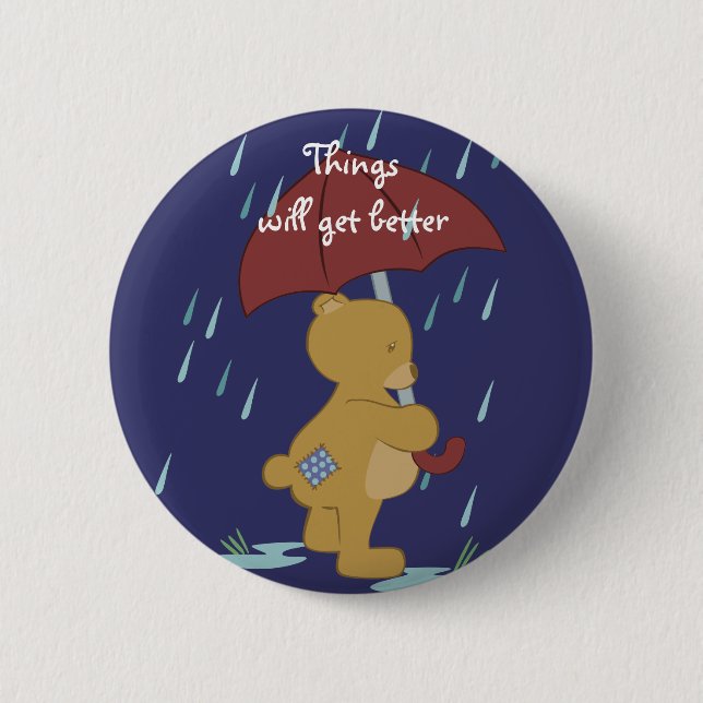 Bad Day Teddy Button (Front)