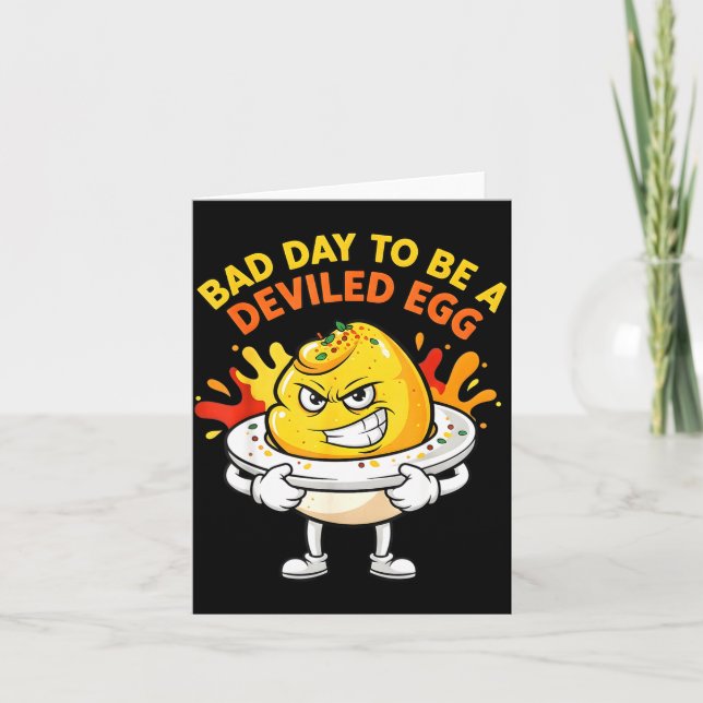 Bad Day To Be A Deviled Egg Funny Thanksgiving Din Card (Front)