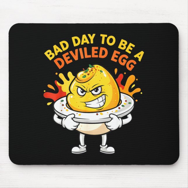 Bad Day To Be A Deviled Egg Funny Thanksgiving Din Mouse Pad (Front)