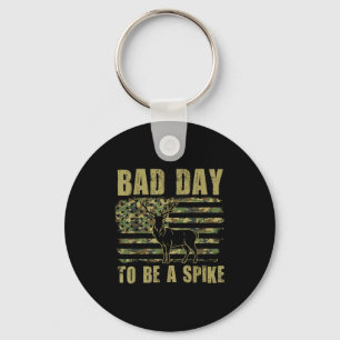 Bad Day To Be A Ske Funny Deer Hunting Camo Usa Fl Keychain
