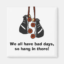 Bad Days Roller Skates White Square Fridge Magnet