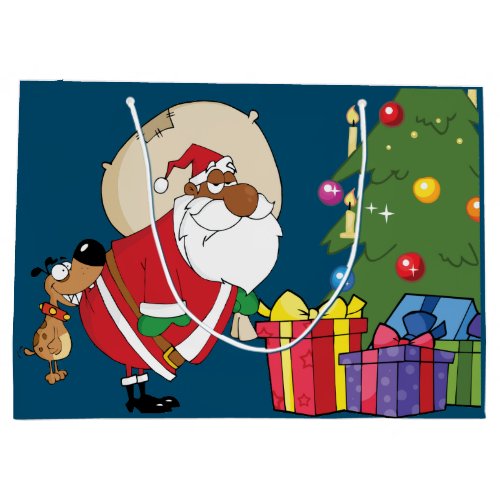 Bad Dog Bites Black Santa on the Butt Gift Bag