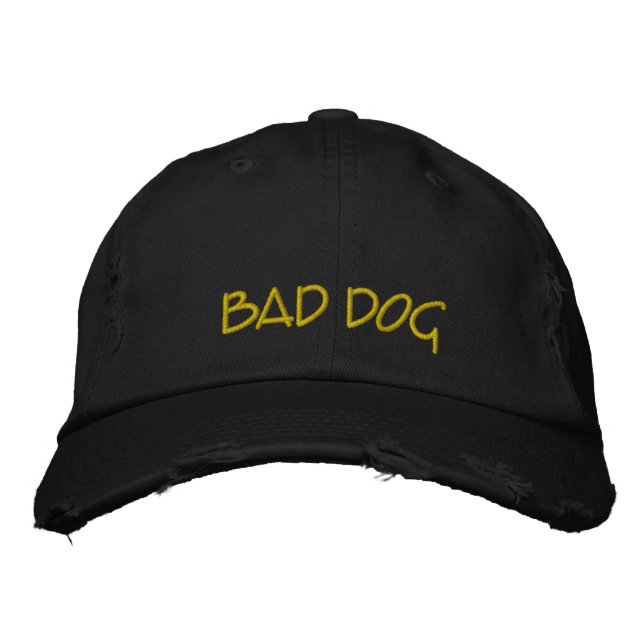 Bad Dog Embroidered Baseball Hat (Front)